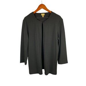 Caslon Womens Black Open Front Cardigan L
